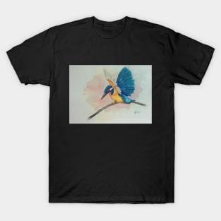 Blue Kingfisher, bird art print, Kingfishers T-Shirt